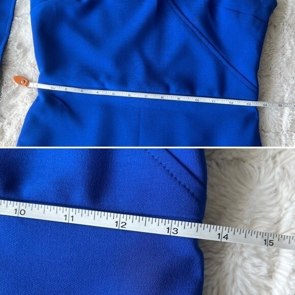 Laundry by Shelli Segal Cobalt Blue One Shoulder Cut Out Core Dress 4 - Picture 10 of 14